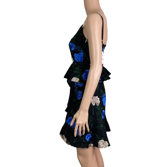 Lulus Dress Womens Small Floral Blue Black - Picture 8 of 9